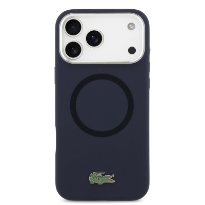 Apple iPhone 17 Pro Max Kılıf Lacoste Orjinal Lisanslı M-safe Şarj Özellikli İkonik Logolu Metal Kamera Çerçeveli Silikon Kapak - 7
