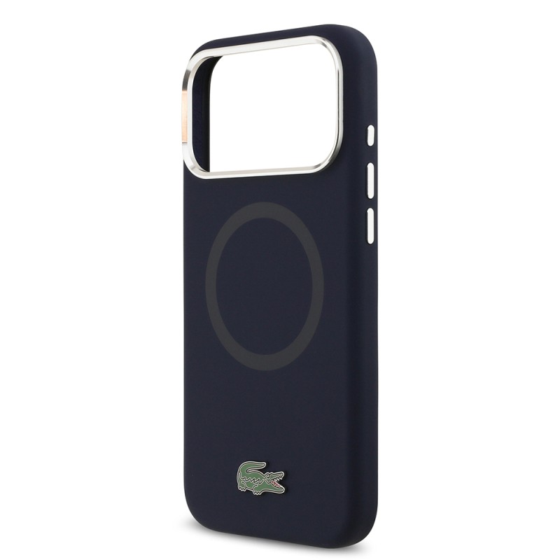 Apple iPhone 17 Pro Max Kılıf Lacoste Orjinal Lisanslı M-safe Şarj Özellikli İkonik Logolu Metal Kamera Çerçeveli Silikon Kapak - 10