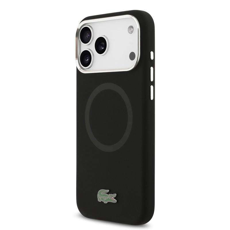 Apple iPhone 17 Pro Max Kılıf Lacoste Orjinal Lisanslı M-safe Şarj Özellikli İkonik Logolu Metal Kamera Çerçeveli Silikon Kapak - 13