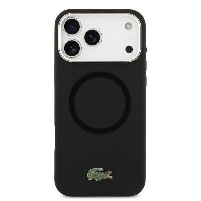Apple iPhone 17 Pro Max Kılıf Lacoste Orjinal Lisanslı M-safe Şarj Özellikli İkonik Logolu Metal Kamera Çerçeveli Silikon Kapak - 14