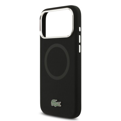 Apple iPhone 17 Pro Max Kılıf Lacoste Orjinal Lisanslı M-safe Şarj Özellikli İkonik Logolu Metal Kamera Çerçeveli Silikon Kapak - 17