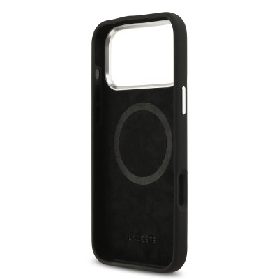 Apple iPhone 17 Pro Max Kılıf Lacoste Orjinal Lisanslı M-safe Şarj Özellikli İkonik Logolu Metal Kamera Çerçeveli Silikon Kapak - 18