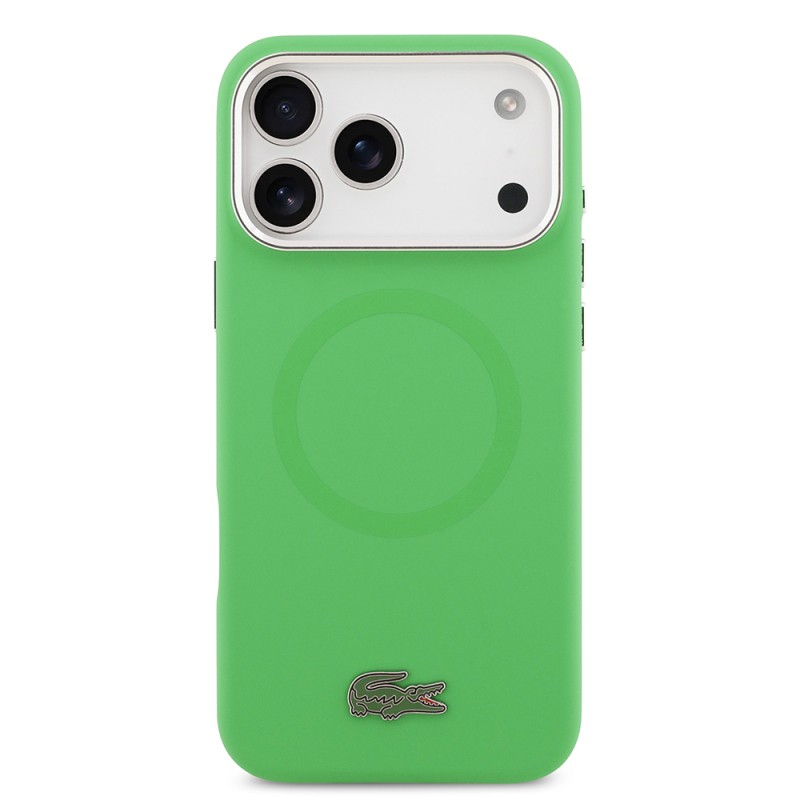 Apple iPhone 17 Pro Max Kılıf Lacoste Orjinal Lisanslı M-safe Şarj Özellikli İkonik Logolu Metal Kamera Çerçeveli Silikon Kapak - 21
