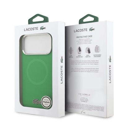 Apple iPhone 17 Pro Max Kılıf Lacoste Orjinal Lisanslı M-safe Şarj Özellikli İkonik Logolu Metal Kamera Çerçeveli Silikon Kapak - 26