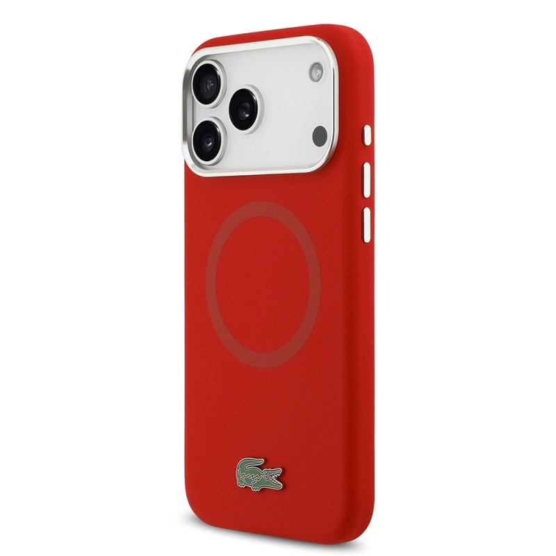 Apple iPhone 17 Pro Max Kılıf Lacoste Orjinal Lisanslı M-safe Şarj Özellikli İkonik Logolu Metal Kamera Çerçeveli Silikon Kapak - 27