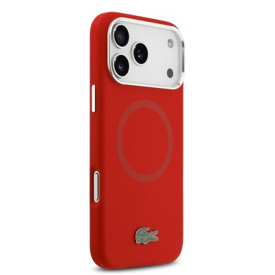Apple iPhone 17 Pro Max Kılıf Lacoste Orjinal Lisanslı M-safe Şarj Özellikli İkonik Logolu Metal Kamera Çerçeveli Silikon Kapak - 29