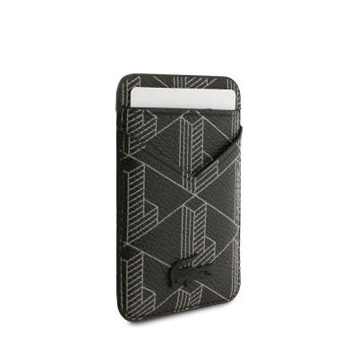 Apple iPhone 17 Pro Max Kılıf Lacoste Orjinal Lisanslı M-safe Şarj Özellikli PU Deri Tasarımlı Kartlıklı Karışık Monogram Desenli Kapak - 21