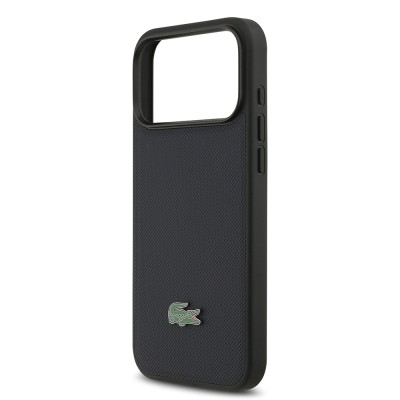 Apple iPhone 17 Pro Max Kılıf Lacoste Orjinal Lisanslı M-safe Şarj Özellikli PU Pike Desenli Metal Logolu Kapak - 6