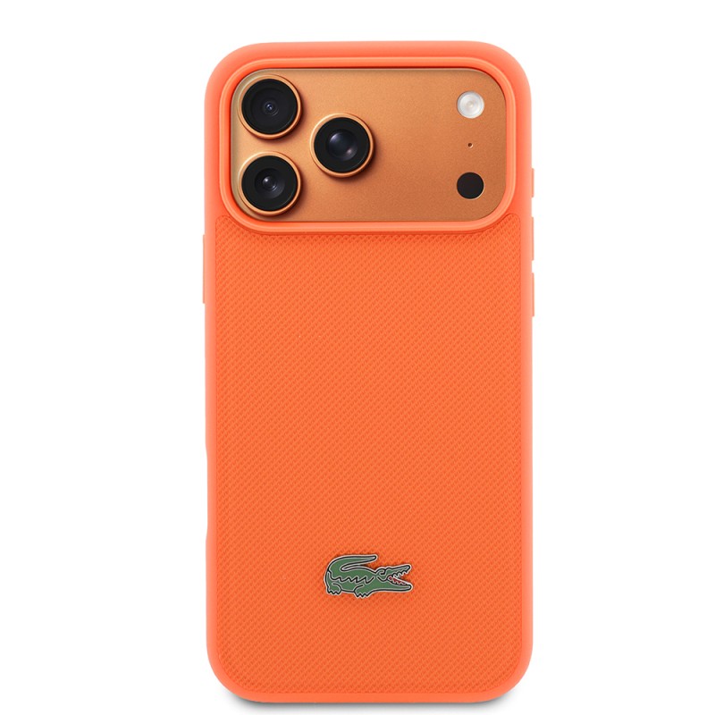 Apple iPhone 17 Pro Max Kılıf Lacoste Orjinal Lisanslı M-safe Şarj Özellikli PU Pike Desenli Metal Logolu Kapak - 11