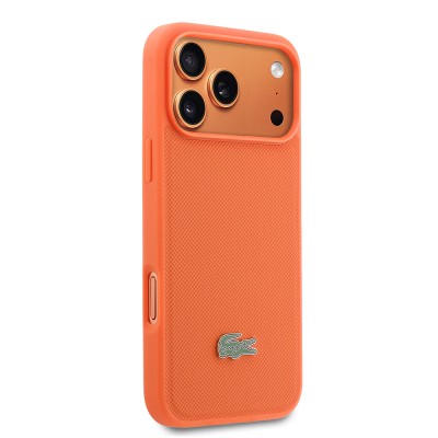 Apple iPhone 17 Pro Max Kılıf Lacoste Orjinal Lisanslı M-safe Şarj Özellikli PU Pike Desenli Metal Logolu Kapak - 12
