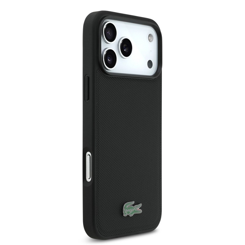 Apple iPhone 17 Pro Max Kılıf Lacoste Orjinal Lisanslı M-safe Şarj Özellikli PU Pike Desenli Metal Logolu Kartlıklı Kapak - 7
