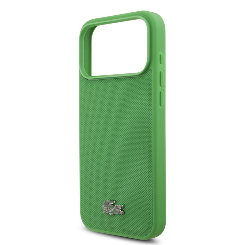Apple iPhone 17 Pro Max Kılıf Lacoste Orjinal Lisanslı M-safe Şarj Özellikli PU Pike Desenli Metal Logolu Kartlıklı Kapak - 18