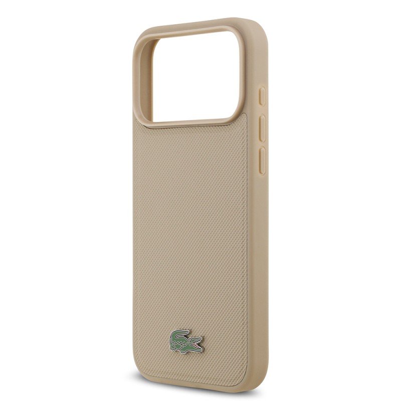 Apple iPhone 17 Pro Max Kılıf Lacoste Orjinal Lisanslı M-safe Şarj Özellikli PU Pike Desenli Metal Logolu Kartlıklı Kapak - 36