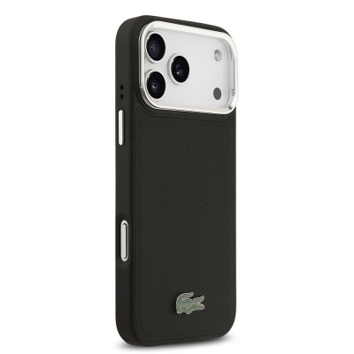 Apple iPhone 17 Pro Max Kılıf Lacoste Orjinal Lisanslı M-safe Şarj Özellikli PU Pike Desenli Standlı Metal Logolu Kapak - 8