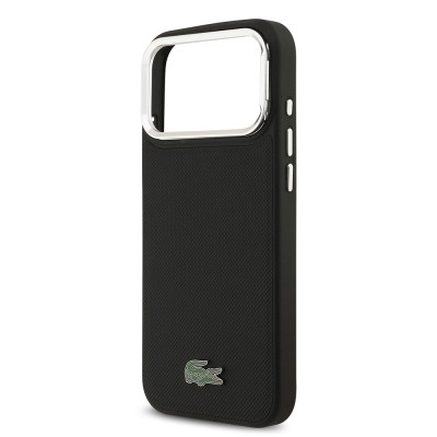 Apple iPhone 17 Pro Max Kılıf Lacoste Orjinal Lisanslı M-safe Şarj Özellikli PU Pike Desenli Standlı Metal Logolu Kapak - 10