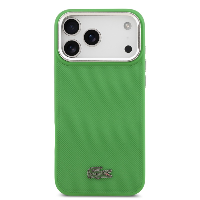 Apple iPhone 17 Pro Max Kılıf Lacoste Orjinal Lisanslı M-safe Şarj Özellikli PU Pike Desenli Standlı Metal Logolu Kapak - 14