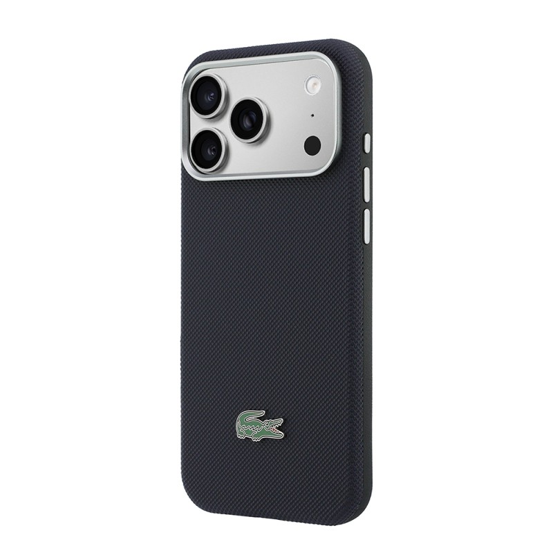 Apple iPhone 17 Pro Max Kılıf Lacoste Orjinal Lisanslı M-Safe Şarj Özellikli PVC Yarı Pike Desenli Arka Yüzey İkonik Timsah Dokuma Logolu Kapak - 2