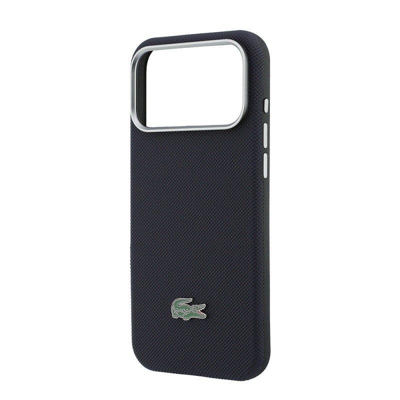 Apple iPhone 17 Pro Max Kılıf Lacoste Orjinal Lisanslı M-Safe Şarj Özellikli PVC Yarı Pike Desenli Arka Yüzey İkonik Timsah Dokuma Logolu Kapak - 6