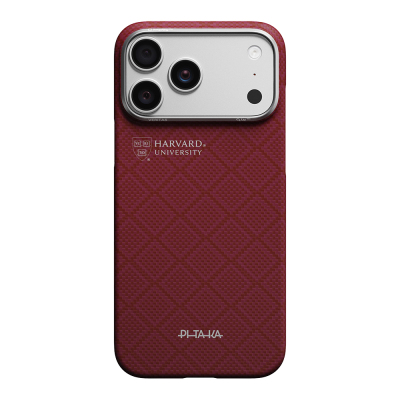 Apple iPhone 17 Pro Max Kılıf M-safe Şarj Özellikli Aramid Fiber Pitaka Harvard University Serisi Kapak - Pitaka