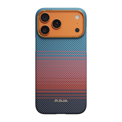Apple iPhone 17 Pro Max Kılıf M-safe Şarj Özellikli Aramid Fiber Pitaka Sunset 2.0 California Dream Serisi Kapak - Pitaka