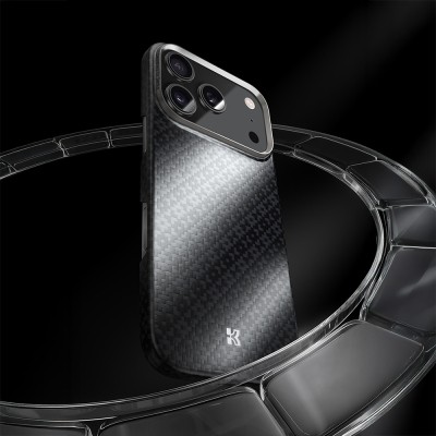 Apple iPhone 17 Pro Max Kılıf M-Safe Şarj Özellikli Benks ArmorAir ArmorGrid Serisi Kevlar Karbon Kapak - 23