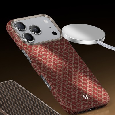 Apple iPhone 17 Pro Max Kılıf M-Safe Şarj Özellikli Benks ArmorAir ArmorGrid Serisi Kevlar Karbon Kapak - 29
