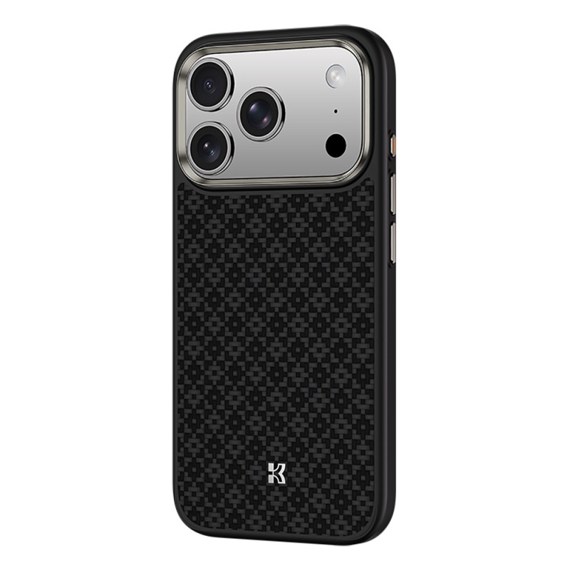 Apple iPhone 17 Pro Max Kılıf M-Safe Şarj Özellikli Benks ArmorPro ArmorGrid Serisi Kevlar Karbon Kapak - 1
