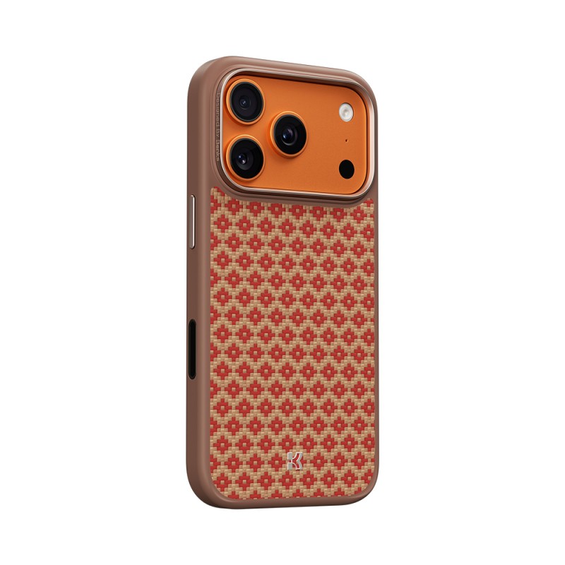 Apple iPhone 17 Pro Max Kılıf M-Safe Şarj Özellikli Benks ArmorPro ArmorGrid Serisi Kevlar Karbon Kapak - 9