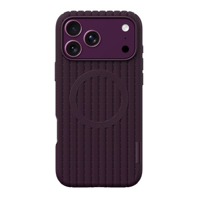 Apple iPhone 17 Pro Max Kılıf M-Safe Şarj Özellikli Çizgi Desenli Kumaş Dokulu Zore Paris Lorin Kapak - 6