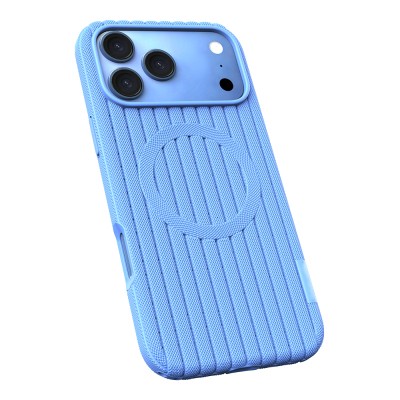 Apple iPhone 17 Pro Max Kılıf M-Safe Şarj Özellikli Çizgi Desenli Kumaş Dokulu Zore Paris Lorin Kapak - 12