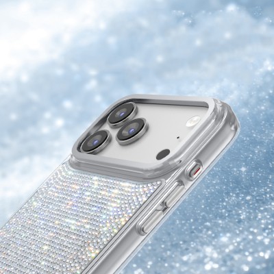 Apple iPhone 17 Pro Max Kılıf M-Safe Şarj Özellikli El İşlemeli Swarovski Taşlı Zore Paris Riva Sert PC Kapak - 9
