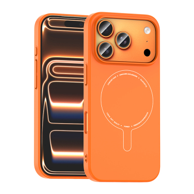 Apple iPhone 17 Pro Max Kılıf M-Safe Şarj Özellikli Kamera Korumalı Zore Elio Sert PC Kapak - Zore