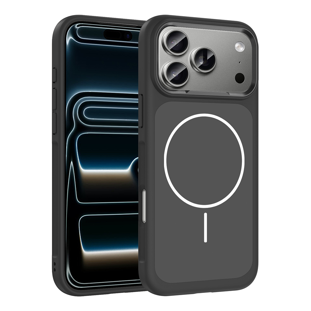 iPhone 17 Pro Max Kılıf M-Safe Şarj Özellikli Metal Kamera Çerçeveli NXXA Sanremo Silikon Kapak - Si