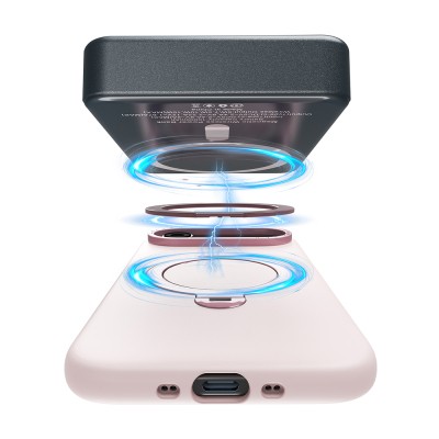 Apple iPhone 17 Pro Max Kılıf M-safe Şarj Özellikli Metal Standlı Sıvı Silikon Lenyes CK223 Kapak - 8