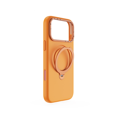 Apple iPhone 17 Pro Max Kılıf M-safe Şarj Özellikli Metal Standlı Sıvı Silikon Lenyes CK223 Kapak - Lenyes