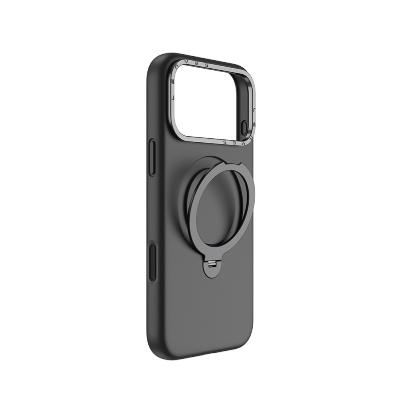 Apple iPhone 17 Pro Max Kılıf M-safe Şarj Özellikli Metal Standlı Sıvı Silikon Lenyes CK223 Kapak - 5