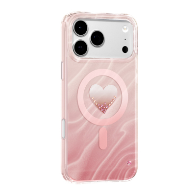 Apple iPhone 17 Pro Max Kılıf M-Safe Şarj Özellikli Orjinal Swarovski Taşlı Zore Paris Rovix Sert PC Kapak - Zore Paris