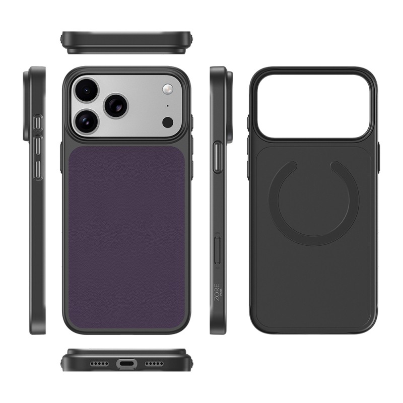 Apple iPhone 17 Pro Max Kılıf M-Safe Şarj Özellikli PU Zore Paris Trexo Sert PC Kapak - 18