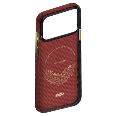 Apple iPhone 17 Pro Max Kılıf M-safe Şarj Özellikli Raptic Aramid Skin Rise Serisi 24 Ayar Altın Kaplamalı Karbon Kapak - 3