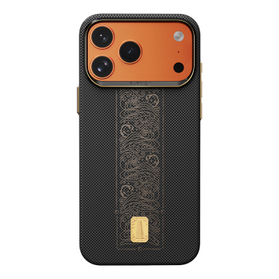 Apple iPhone 17 Pro Max Kılıf M-safe Şarj Özellikli Raptic Aramid Skin Rise Serisi 24 Ayar Altın Kaplamalı Kapak - Raptic
