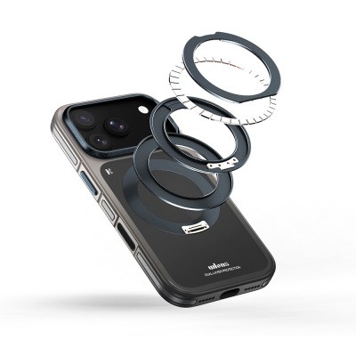 Apple iPhone 17 Pro Max Kılıf M-safe Şarj Özellikli Sert PC Wlons Arvox Standlı Kapak - 6