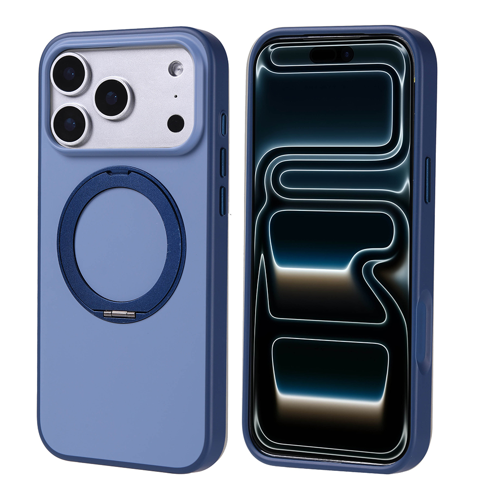 Apple iPhone 17 Pro Max Kılıf M-Safe Şarj Özellikli Standlı Zore Proton Silikon Kapak - Lacivert