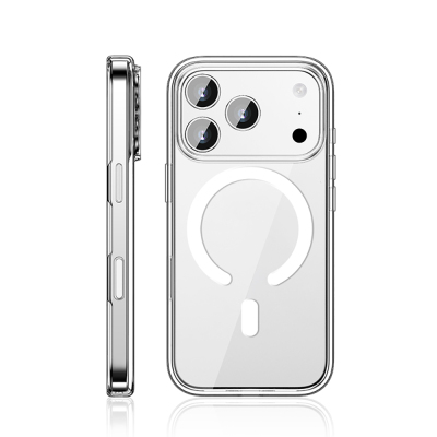 Apple iPhone 17 Pro Max Kılıf M-safe Şarj Özellikli Transparan Sert PC Wlons Pita Kapak - Wlons