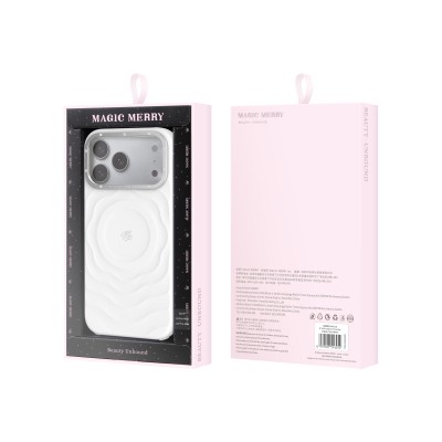 Apple iPhone 17 Pro Max Kılıf M-safe Şarj Özellikli Wiwu Magic Merry Blossom Drift Serisi Kapak - 20