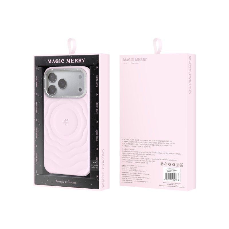 Apple iPhone 17 Pro Max Kılıf M-safe Şarj Özellikli Wiwu Magic Merry Blossom Drift Serisi Kapak - 16