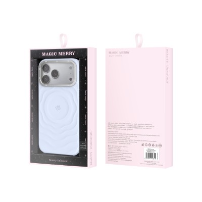 Apple iPhone 17 Pro Max Kılıf M-safe Şarj Özellikli Wiwu Magic Merry Blossom Drift Serisi Kapak - 19