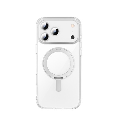 Apple iPhone 17 Pro Max Kılıf M-safe Şarj Özellikli  Wiwu MCC-201 iShield Ultra Serisi Standlı Crystal Sert PC Kapak - 4