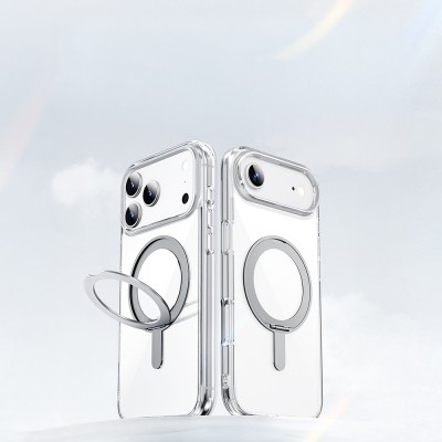 Apple iPhone 17 Pro Max Kılıf M-safe Şarj Özellikli  Wiwu MCC-201 iShield Ultra Serisi Standlı Crystal Sert PC Kapak - 6