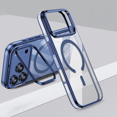 Apple iPhone 17 Pro Max Kılıf M-safe Şarj Özellikli Wlons Standlı Efsane Kapak - Wlons