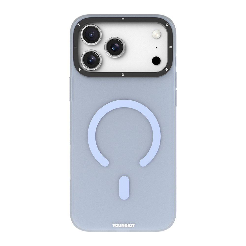 Apple iPhone 17 Pro Max Kılıf M-safe Şarj Özellikli Youngkit Hidden Sand Serisi Kapak - Mavi